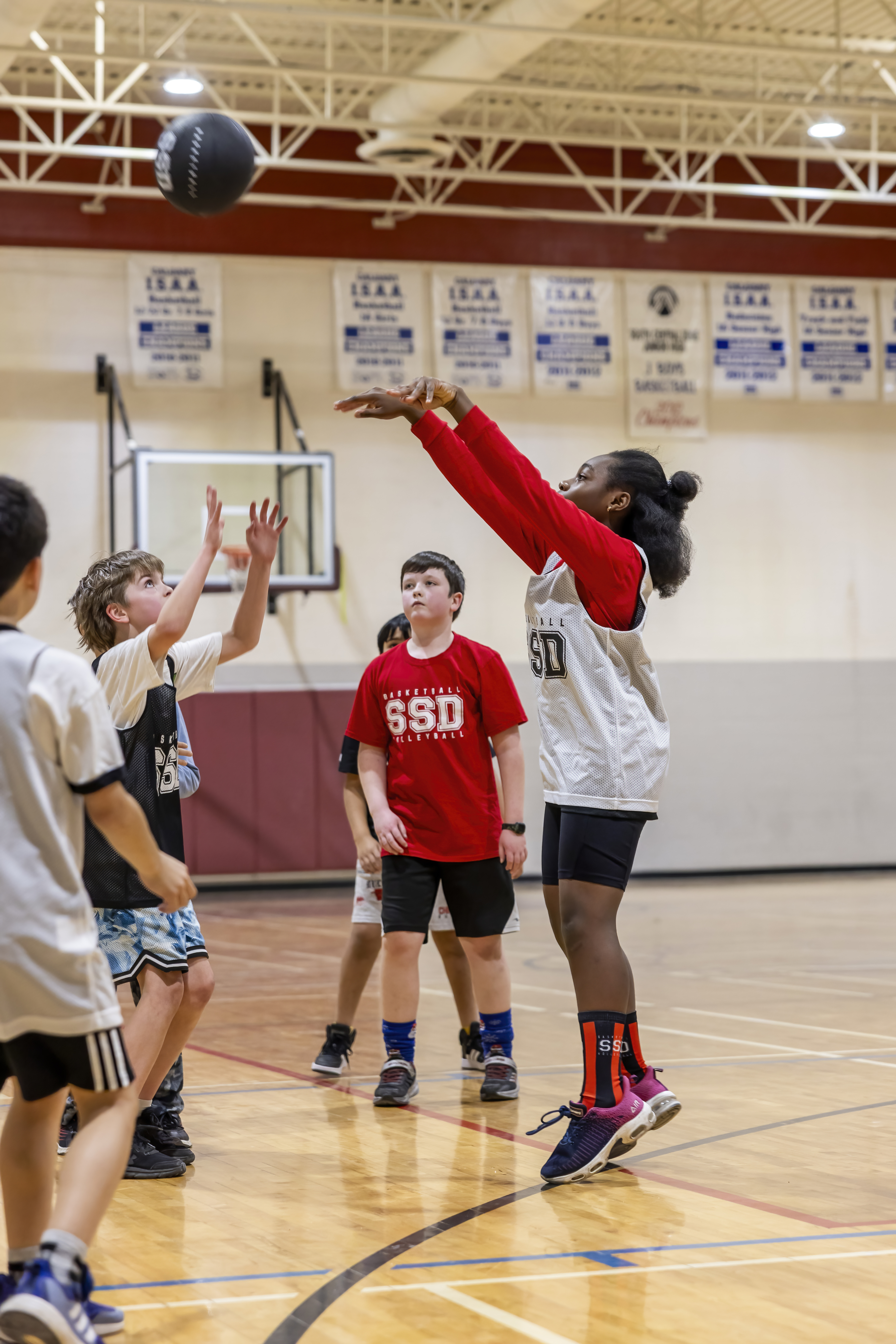 Stryker Basketball athlete executing a play on court